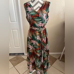 Leaf print Tahari Dress